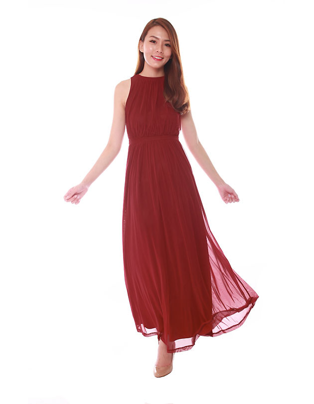 Paris Maxi Dress in Maroon